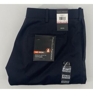 Perry Ellis Portfolio Premium Flex Twill  Men Navy Dress Pants 40x30 Stretch NWT